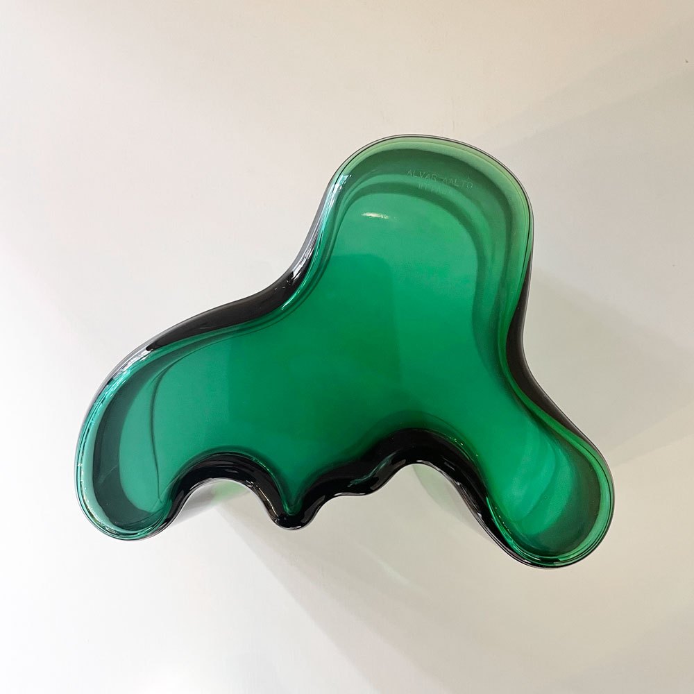 イッタラ iittala アルヴァ・アアルトコレクション Alvar Aalto Collection ベース 160mm エメラルド 箱付 フィンランド 北欧雑貨 廃番カラー ◎
