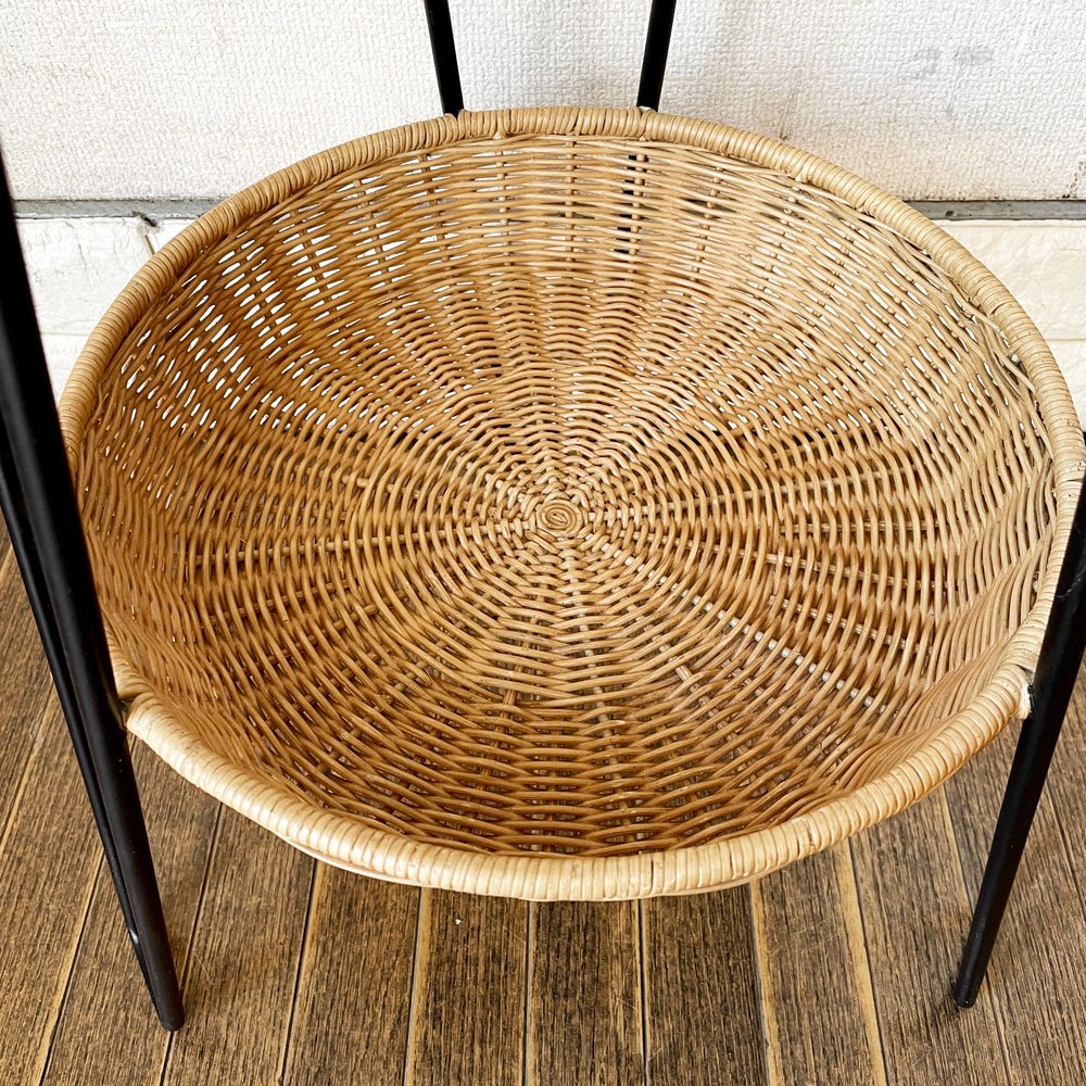 イデー IDEE ワラビー WALLABY SIDE TABLE サイドテーブル ラタン×スチール ブラック H60cm ナチュラルモダン 廃番サイズ ◎