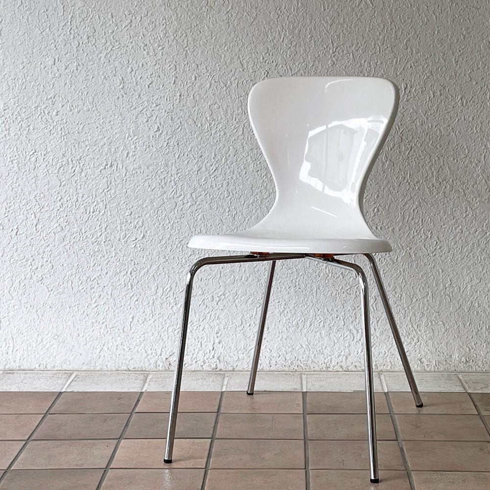 イデー IDEE ヨーンチェア YAWN CHAIR FRP ホワイト ダイニングチェア 廃番品 岡嶌 要 デザイン ◇