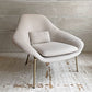 ウエストエルム West Elm ロワン ROWAN ラウンジチェア イージーチェア＆オットマン ベージュ系 ファブリック モダンデザイン ♪
