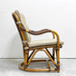 カザマ KAZAMA ルロット アームチェア Lurot Arm Chair ラタン 籐家具 ベージュ系 クッション付き インドネシア 定価￥48,800- C ●