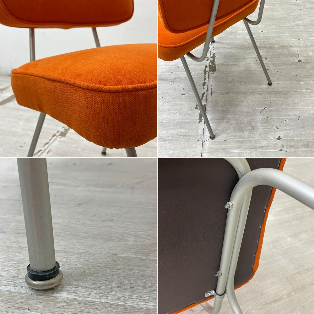 ハーマンミラー Herman Miller ジョージ・ネルソン George Nelson メタルサイドチェア Model 4671 ビンテージ ミッドセンチュリー クッション・ファブリック交換品 希少 ●