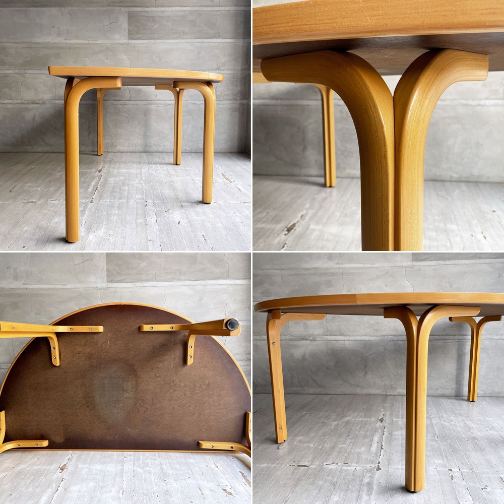 マグナスオルセン Magnus Olesen ハーフラウンド ダイニングテーブル 半円 メラミン天板 プライウッド ビーチ材 W160cm ラッド・シーゲンセン＆ジョニー・ソーレンセン 北欧 デンマーク♪