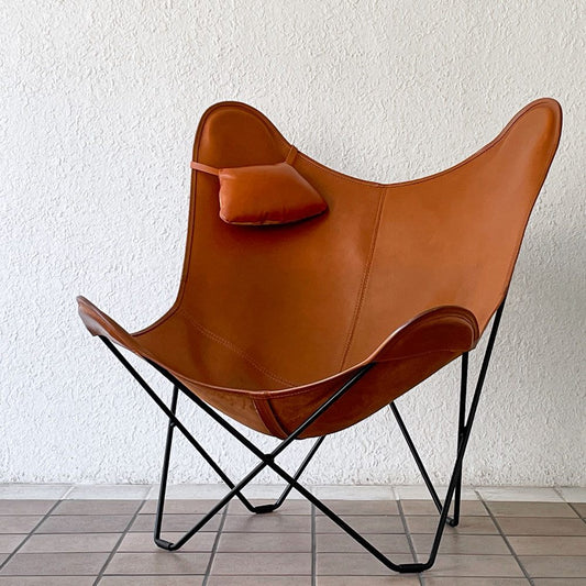 クエロ CUERO BKFチェア ビーケーエフ バタフライチェア ラウンジチェア 専用ピロー付 本革 スウェーデン 定価206,800円以上  ◇