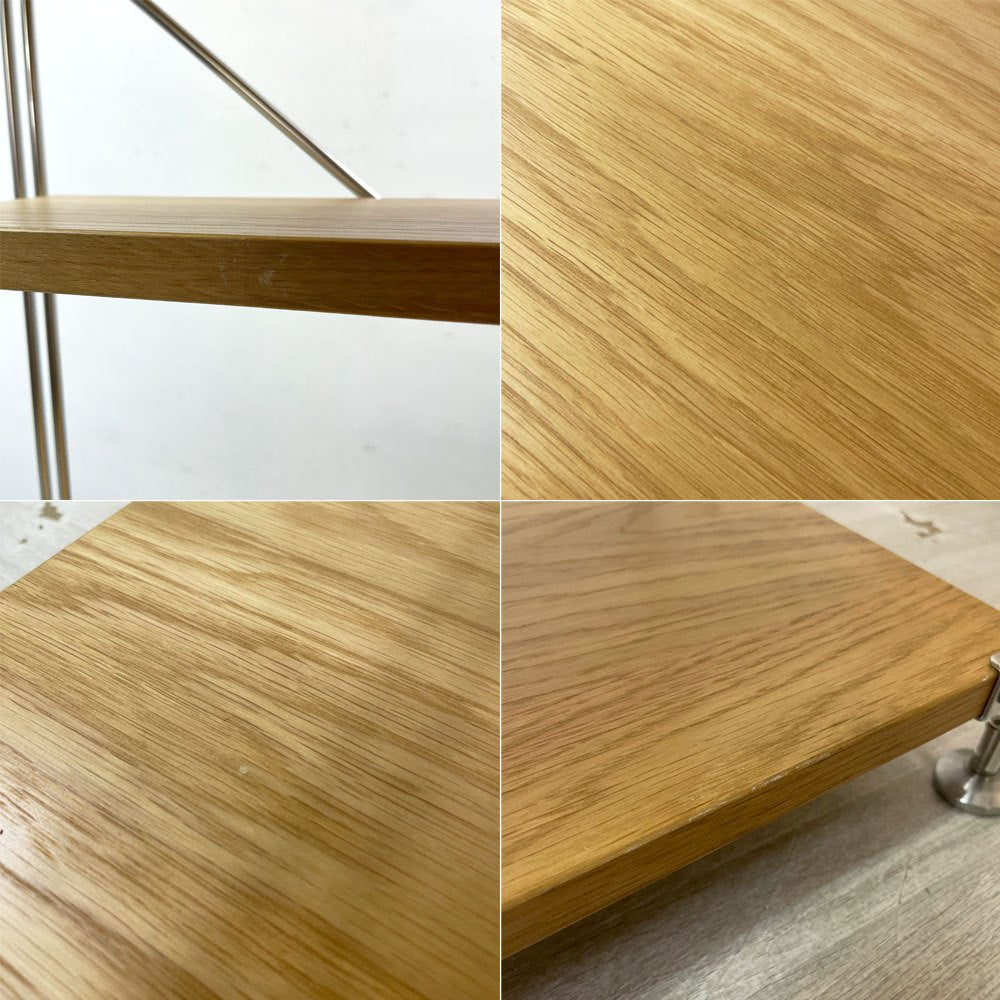 無印良品 MUJI ステンレスユニットシェルフ オーク材 ワイド 棚板5枚 小棚2枚 本棚 飾り棚 収納棚 H175cm ●