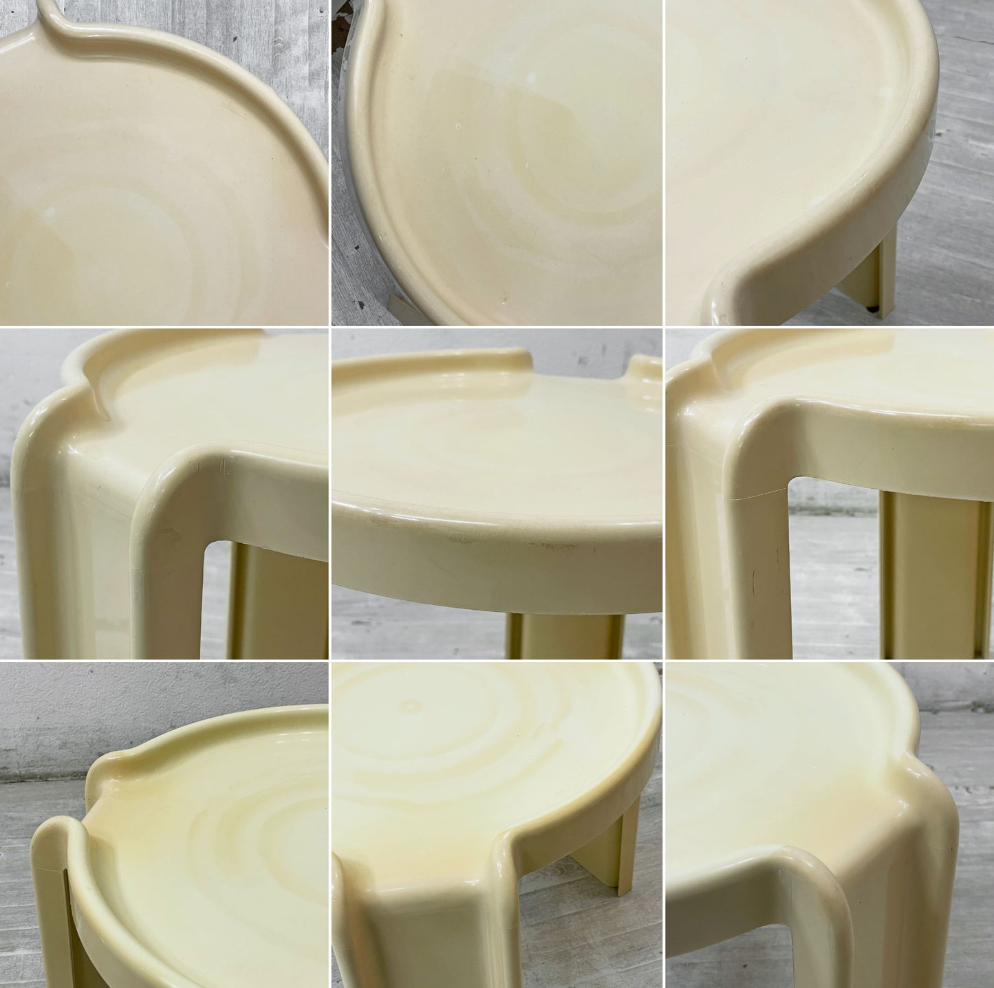カルテル KARTELL ネストテーブル サイドテーブル スタッキング 3点セット ホワイト ビンテージ ジオット・ストッピーノ Giotto Stoppino 希少 ●