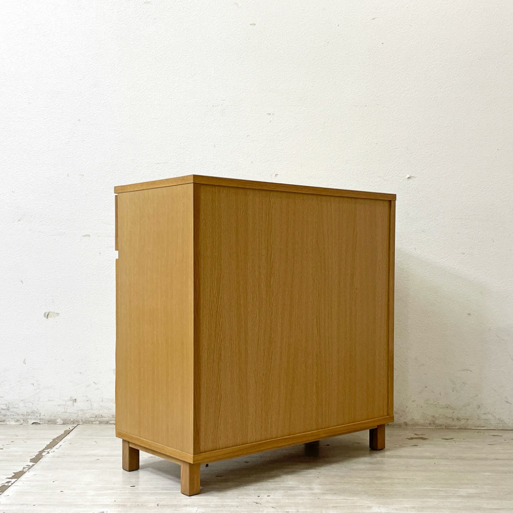 無印良品 MUJI オーク材 キャビネット W80cm 木製扉 木製収納 ナチュラル シンプルモダン ●
