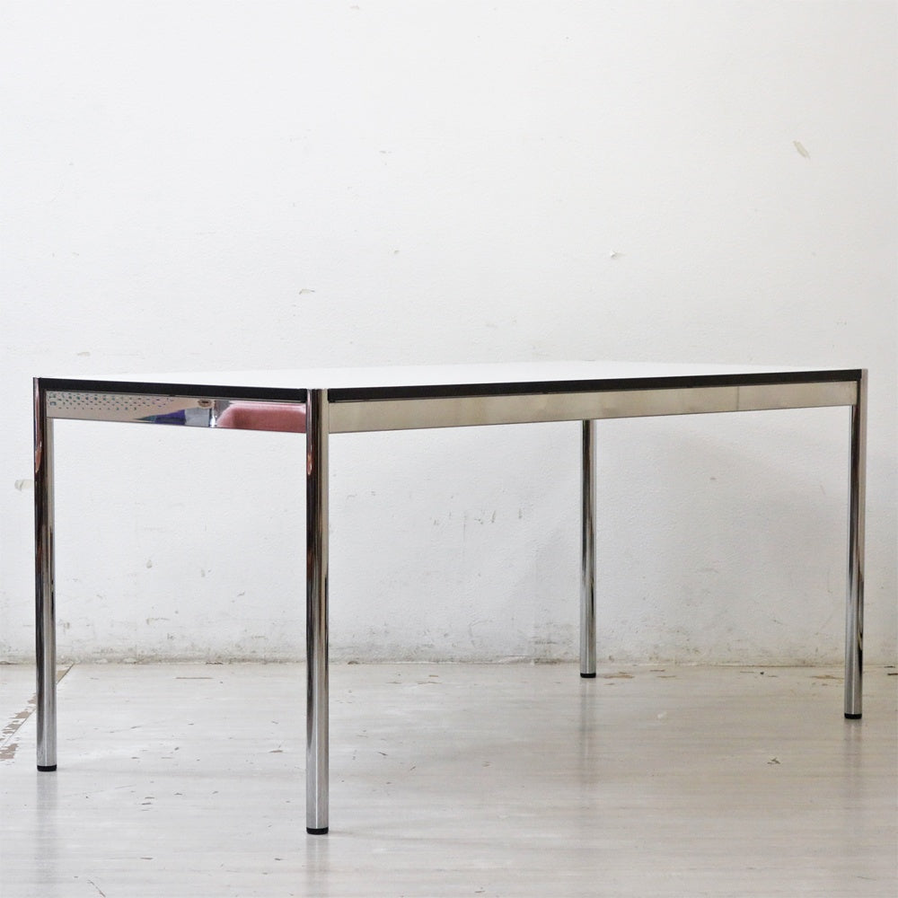 USMモジュラーファニチャー USM Haller USMハラーテーブル ワーキングデスク ダイニングテーブル W150×D75×H70cm パールグレーラミネート(ホワイト) 高さ調整機能付 ●