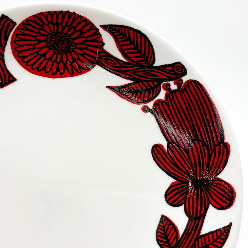 グスタフスベリ GUSTAVSBERG レッドアスター RED ASTER デザートプレート Φ17.5cm スティグ・リンドベリ スウェーデン 北欧食器 ビンテージ ●