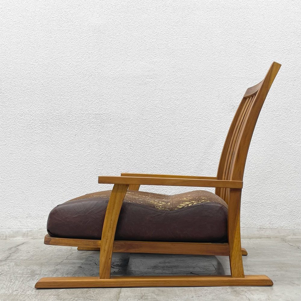 BC工房 畳椅子 低座椅子 ラウンジチェア チーク無垢材 ファブリック 国産クラフト家具 〓