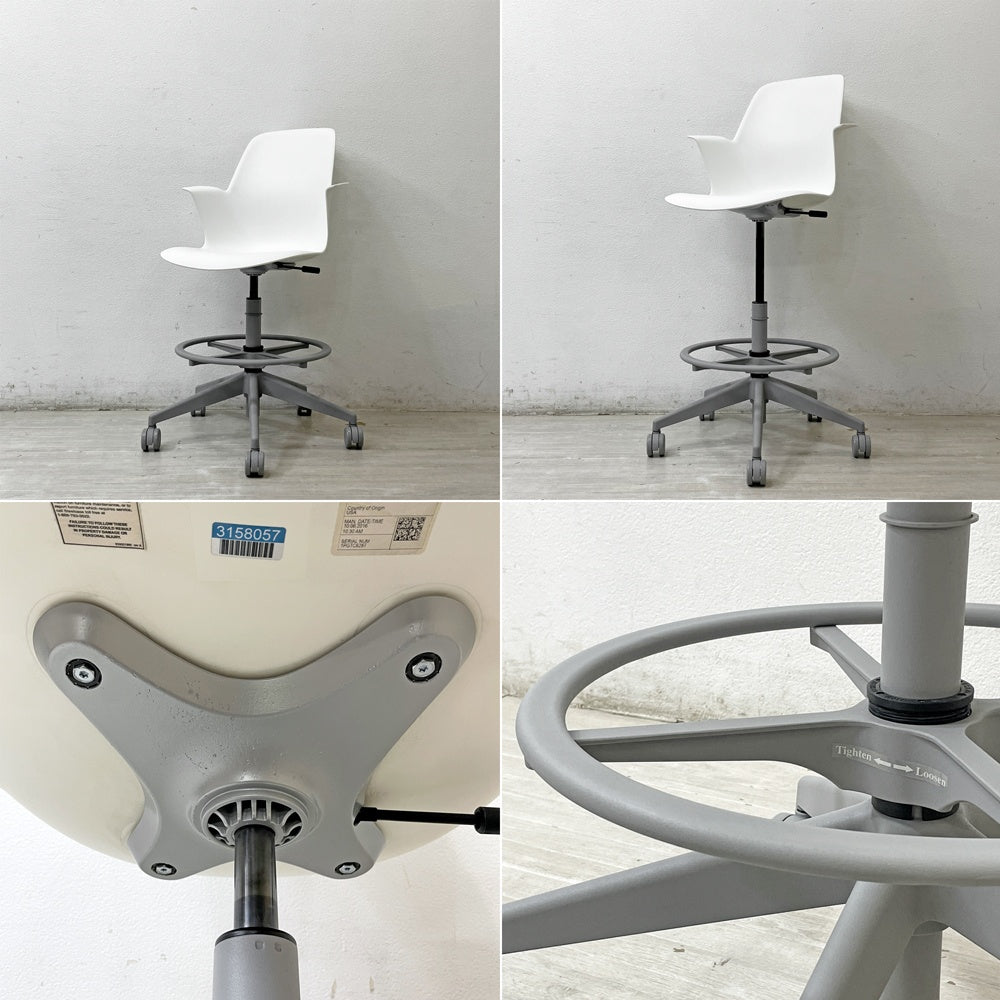 スチールケース Steelcase ノード ファイブスター スツール Node FIVE-STAR STOOL ハイスツール 製図チェア キャスター オフィス 定価約87,000円 B ●