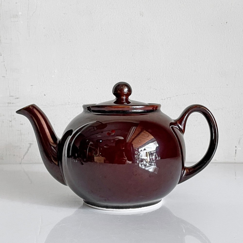 プリスティン PRISTINE POTTERY ブラウンベティー Brown Betty ティーポット ダークブラウン 4カップ イギリス製 廃窯 ビンテージ ■