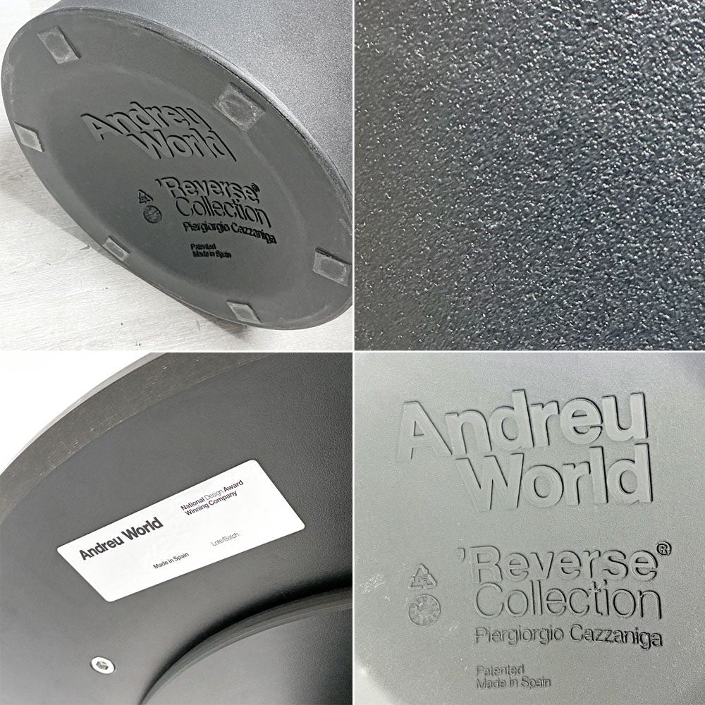 アンドリューワールド Andreu World リバーステーブル REVERSE カフェテーブル ラミネート天板 ブラックベース ラウンド Φ60cm モダンデザイン ●