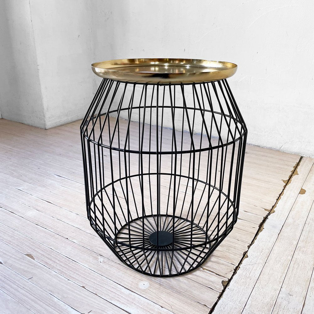 ホワイトレーベルリビング White Label Living ナウト サイドテーブル NOUT side table ワイヤー ゴールド×ブラック モダン オランダ ★