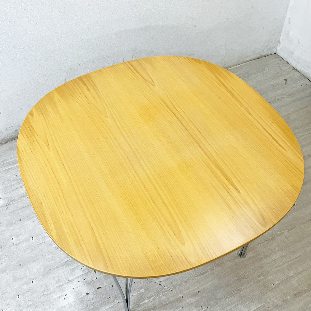 フリッツハンセン Fritz Hansen Bテーブル スーパー円テーブル ダイニングテーブル ビーチ材 ピート・ハイン ブルーノ・マットソン アルネ・ヤコブセン デンマーク 北欧家具 廃番希少 ●