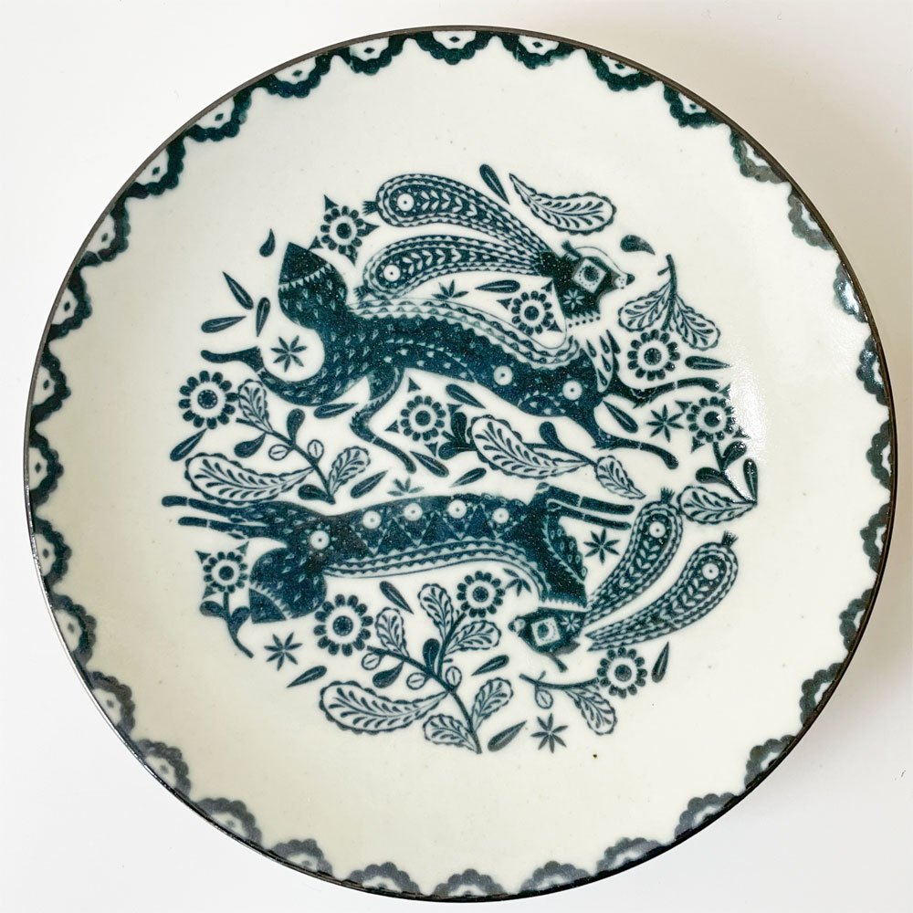 スコープ scope 六寸皿 印判鳥獣五画 5枚組 18cm クラウス・ハーパニエミ 東屋 ★