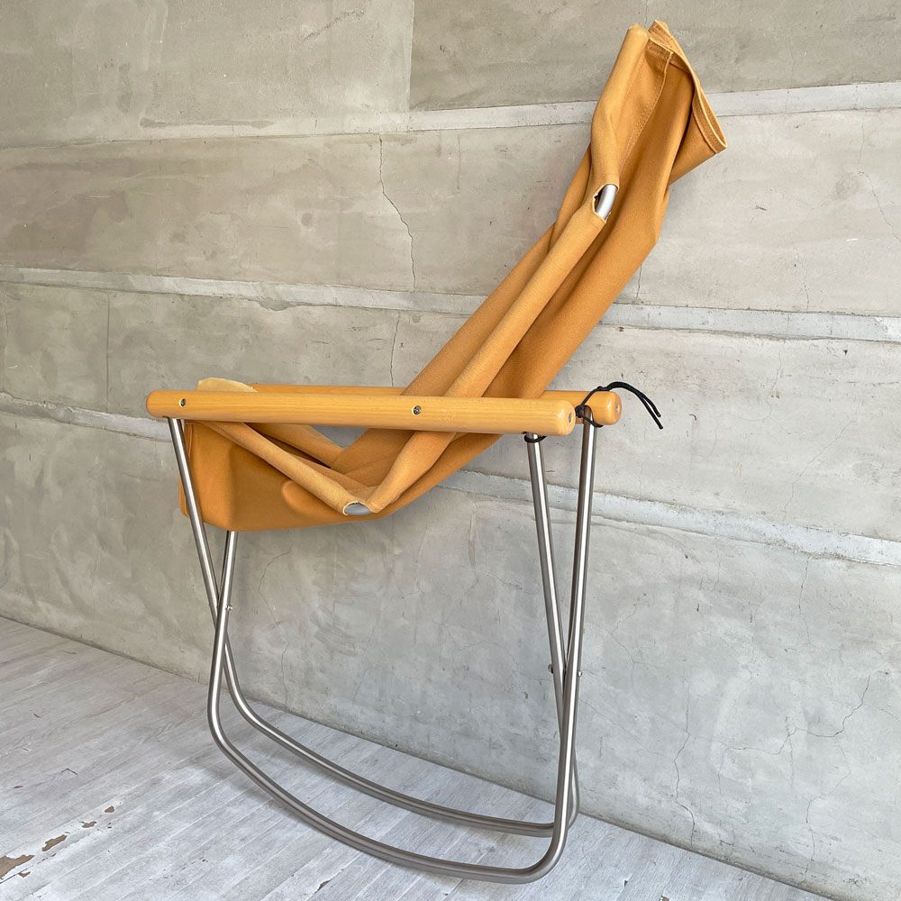 ニーチェア エックス NY chair X ロッキングチェア フォールディングチェア 折り畳みチェア キャメル ナチュラル ビーチ材 新居猛 MoMA 藤栄 定価￥62,700- ♪