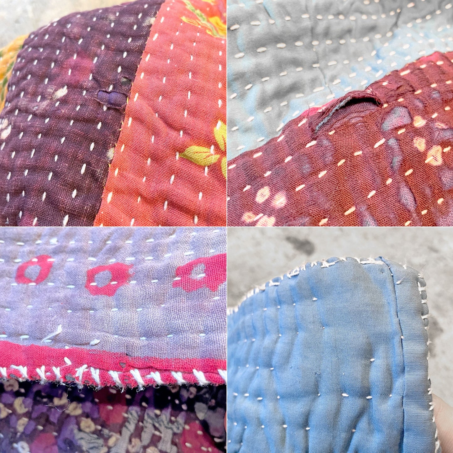 インドビンテージ Indian Vintage ラリーキルト ラグ カーペット パッチワーク 伝統工芸 240x150cm ■