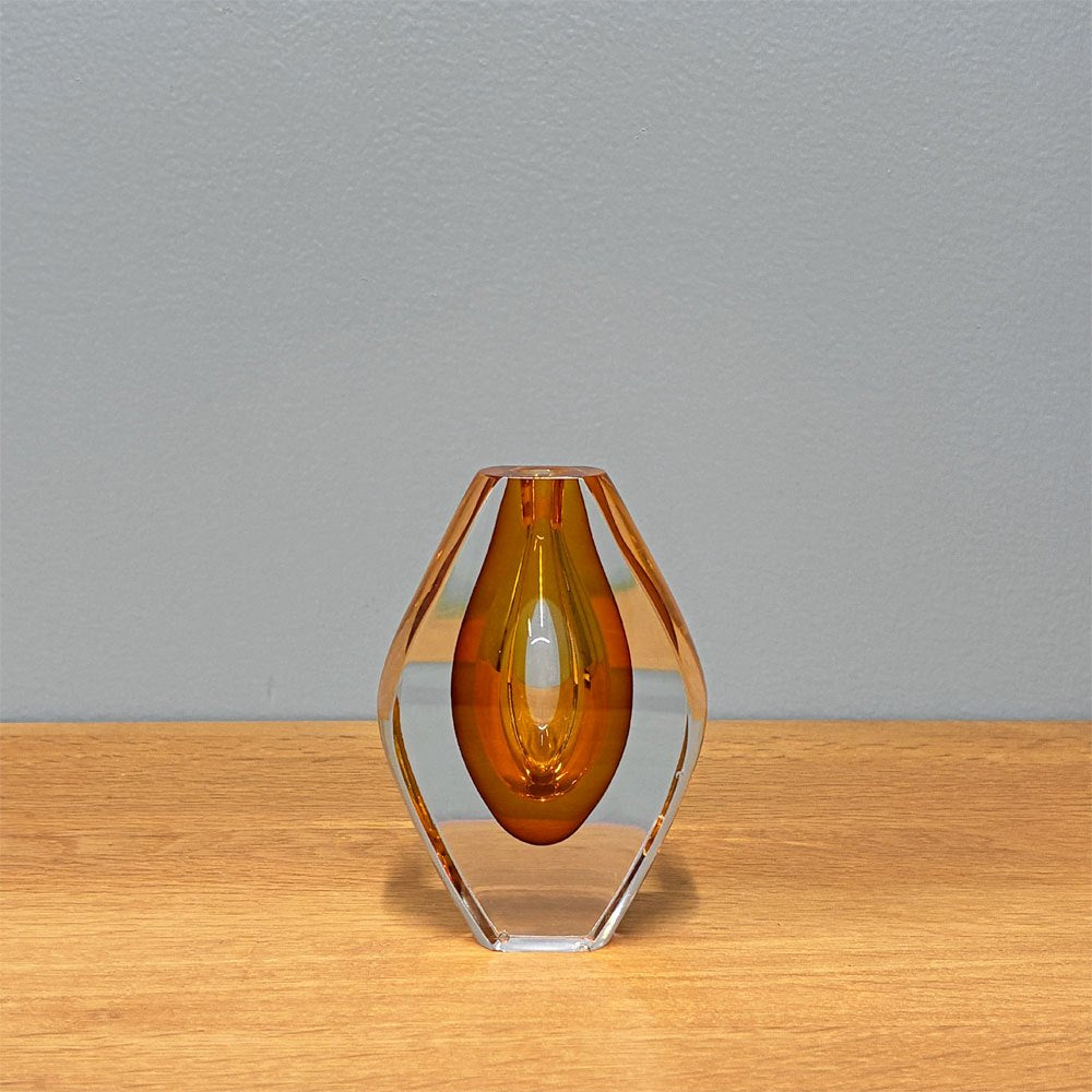 コスタ kosta ヴェンタナ ventana ガラス フラワーベース ミッドセンチュリー オレンジ 一輪挿し 1950-60's ビンテージ スウェーデン ◎