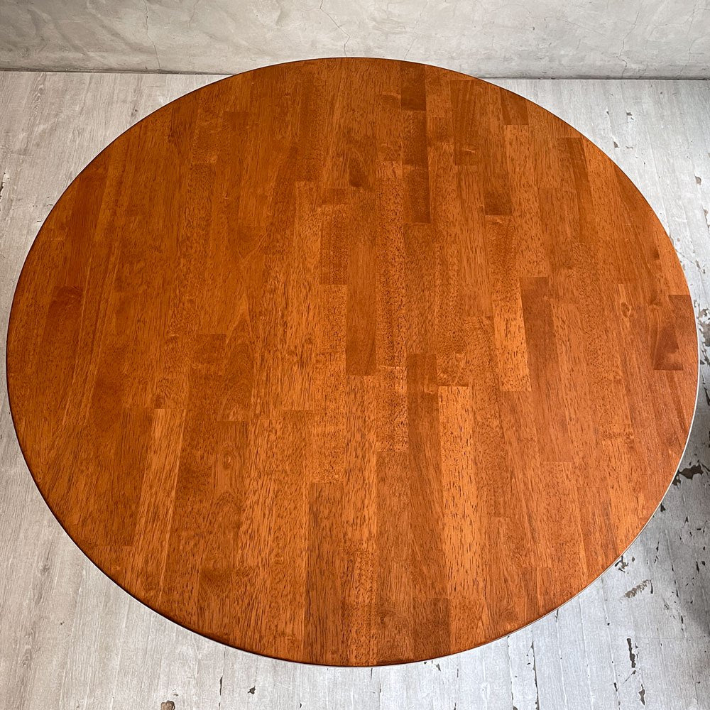 かなでもの KANADEMONO ザ・カフェテーブル THE CAFE TABLE Black Steel 4pin ラウンド Φ90cm ラバーウッド天板 ♪