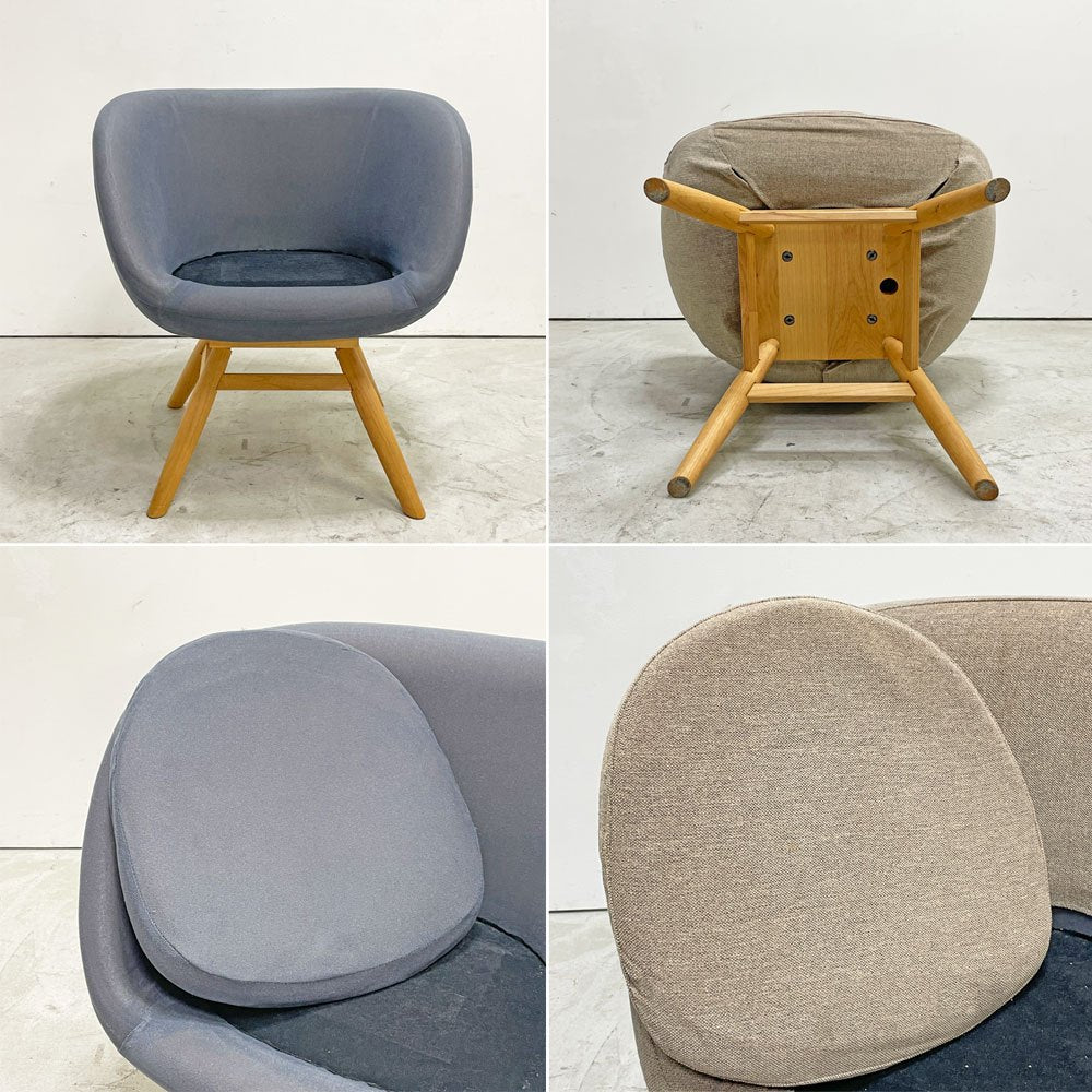 モモナチュラル Momo Natural モールドラウンドチェア MOLD ROUND M-ROUND CHAIR SO ダイニングチェア アルダー材 カバーリング 回転式 定価￥45,000- B ●