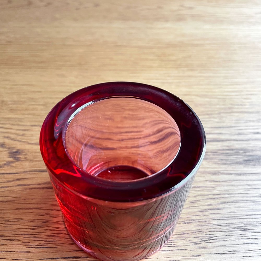 イッタラ iittala マリメッコ marimekko キビ kivi キャンドルホルダー レッドガーネット 60mm ヘイッキ・オルヴォラ フィンランド  廃番カラー ♪