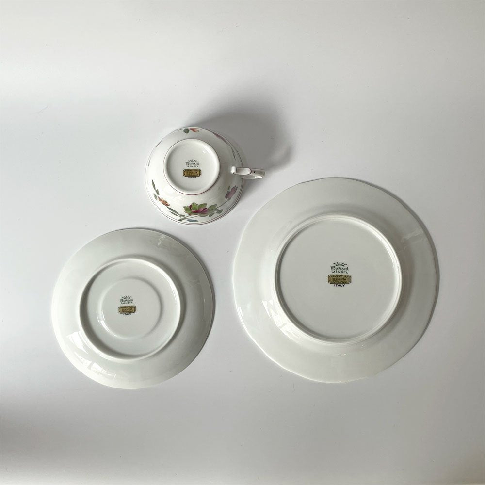 リチャードジノリ Richard Ginori グランデューカ granduca カップ ソーサー プレート 3点セット トリオセット 定価46,860円 A ★