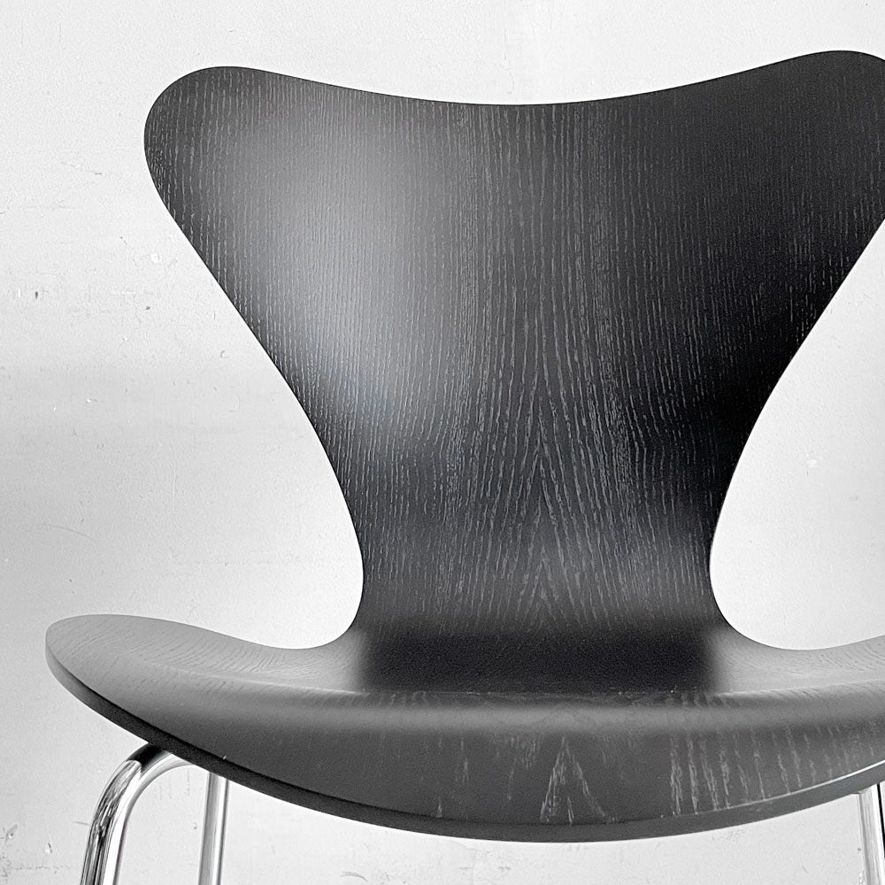 フリッツハンセン Fritz Hansen セブンチェア ダイニングチェア カラードアッシュ ブラック アルネ・ヤコブセン 北欧 デンマーク 定価￥75,680- 美品 A ■