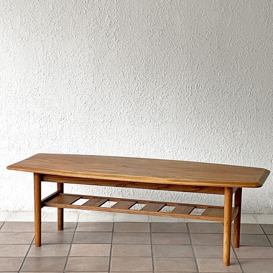 モモナチュラル Momo Natural リバーゲート RIVERGATE エレベーターテーブル センターテーブル オーク材 マガジンラック W125cm ◇