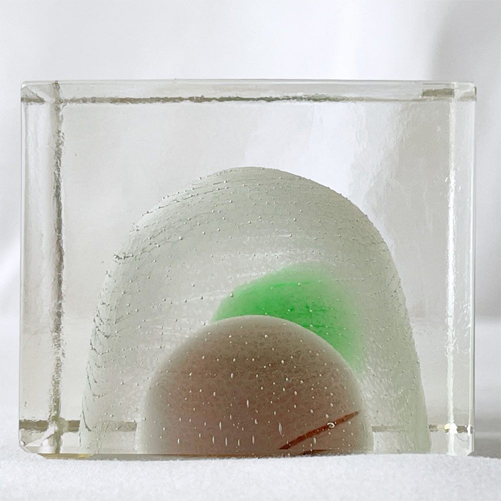 イッタラ iittala ミニキューブ Cube WHITE & GREEN オイバ・トイッカ ビンテージ 希少 ◇