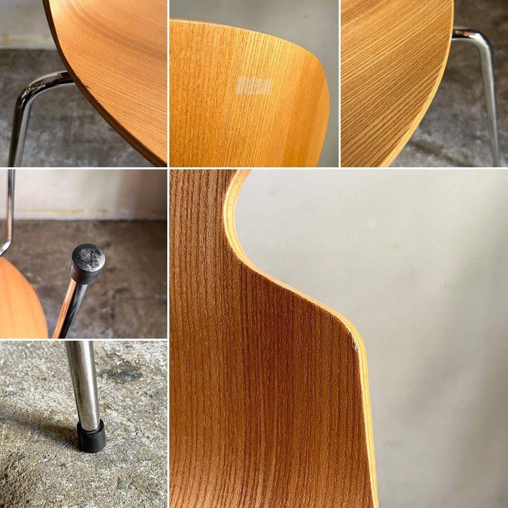 フリッツハンセン Fritz Hansen アントチェア ANT CHAIR 4本脚 エルム材 ナチュラル 2013年製 アルネ・ヤコブセン デンマーク 北欧家具 ■