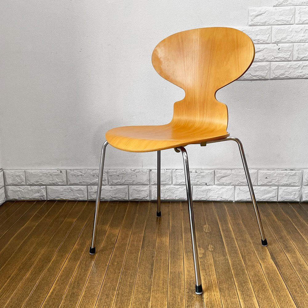 フリッツハンセン Fritz Hansen 3101 アリンコチェア アントチェア 4本脚 ナチュラルビーチ ラッカー仕上げ フェルトグライズ アルネ・ヤコブセン C ◎