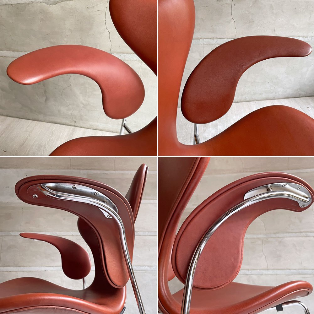フリッツハンセン Fritz Hansen リリー LiLY アームチェア エイトチェア フルパディング 3208 150周年 アニバーサリーモデル グレースレザー チェスナット アルネ・ヤコブセン ♪
