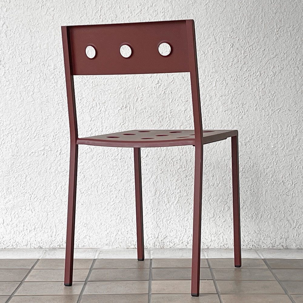 ヘイ HAY バルコニーチェア BALCONY CHAIR 屋外用 ダイニングチェア アームレス スタッキング スチール アイアンレッド 北欧 デンマーク 定価44,000円 D ◇