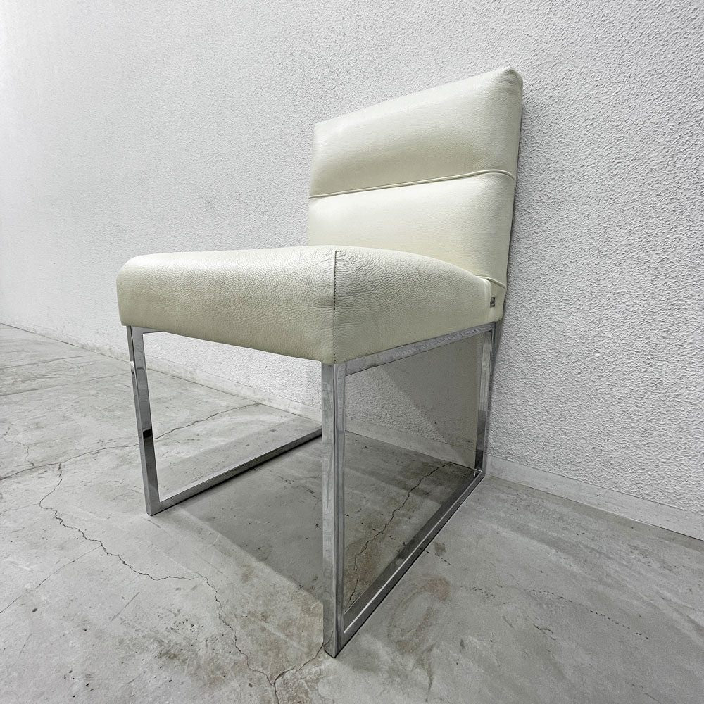 フェンディ・カーサ FENDI CASA エー・ビー・デュアメル AB Duhamel ダイニングチェア 本牛革 オフホワイト 参考価格 約45万～65万の品 E 〓