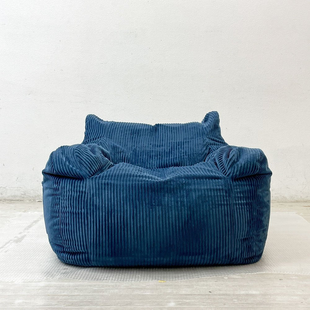 ルージー LOOSY ハグミー HUGME 1人掛けビーズソファ コーデュロイ カバーリング 軽量 ネイビー色 Navy 定価￥39,900- ●