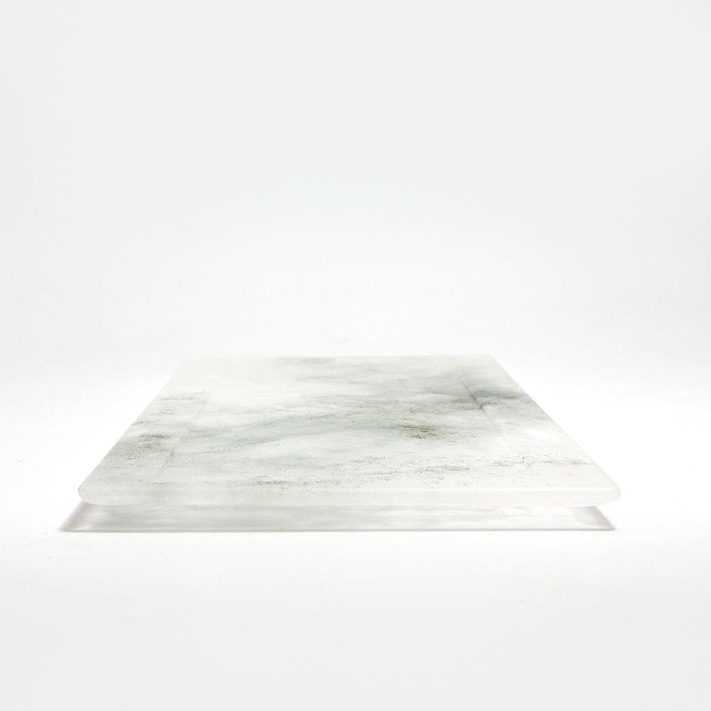 砂田夏海 shijima 長皿 ガラス プレート 霞 パート・ド・ヴェール キルンワーク 23.5×9.7cm 現代作家 ★