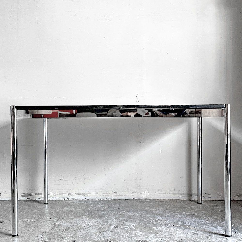 ユーエスエムハラー USMハラー USM Haller モジュラーファニチャー ハラーテーブル ワークデスク W125cm オーク材 ブラック アジャスター 高さ調整機能付き スイス ■