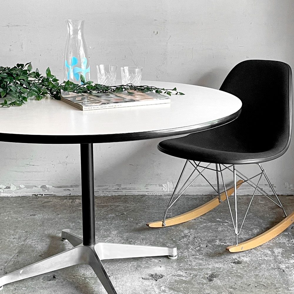 ハーマンミラー Herman Miller コントラクトテーブル Eames Contract Tables ラウンド ホワイト メラミントップ Φ107x H64 cm ビンテージ C&R イームズ ミッドセンチュリー ■
