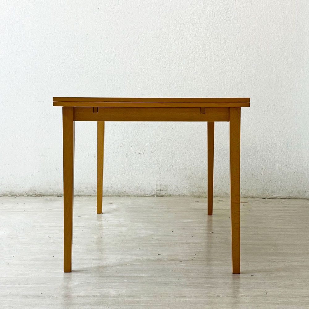 カリガリス Calligaris ビーチ材 ドローリーフテーブル エクステンション ダイニングテーブル 伸長式 イタリア ●