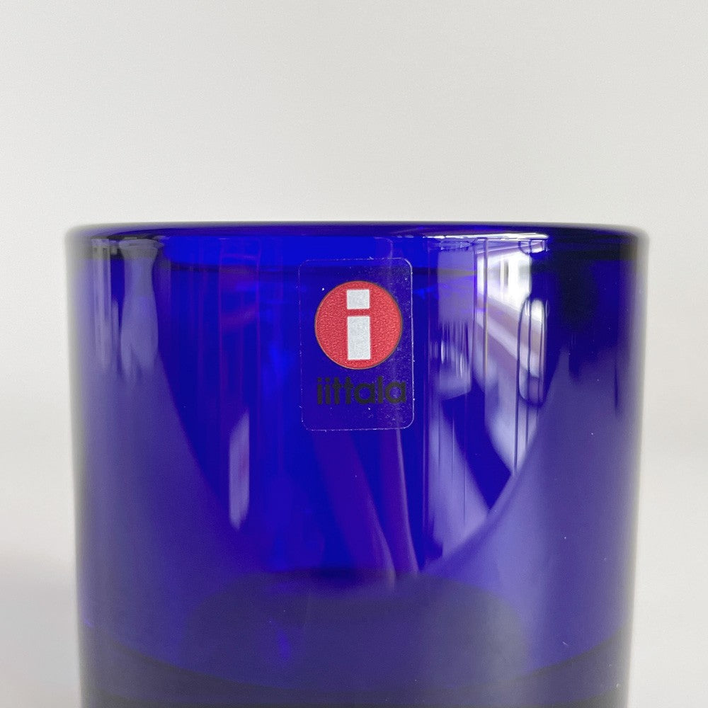 イッタラ iittala マリメッコ marimekko キビ kivi キャンドルホルダー コバルトブルー 60mm ガラス ヘイッキ・オルヴォラ フィンランド 北欧雑貨 箱付 ■