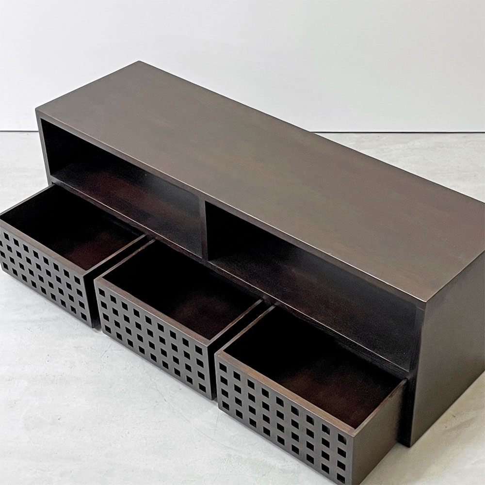 エーフラット a.flat キューブ Cube テレビボード AVボード アッシュ無垢材 引き出し3杯 W116cm アジアンモダンデザイン ●