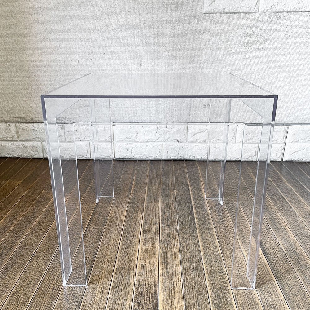 カルテル Kartell ジョリー JOLLY サイドテーブル クリスタル W40cm パオロ・リザット Paolo Rizzatto イタリア 定価￥31,300- ◎