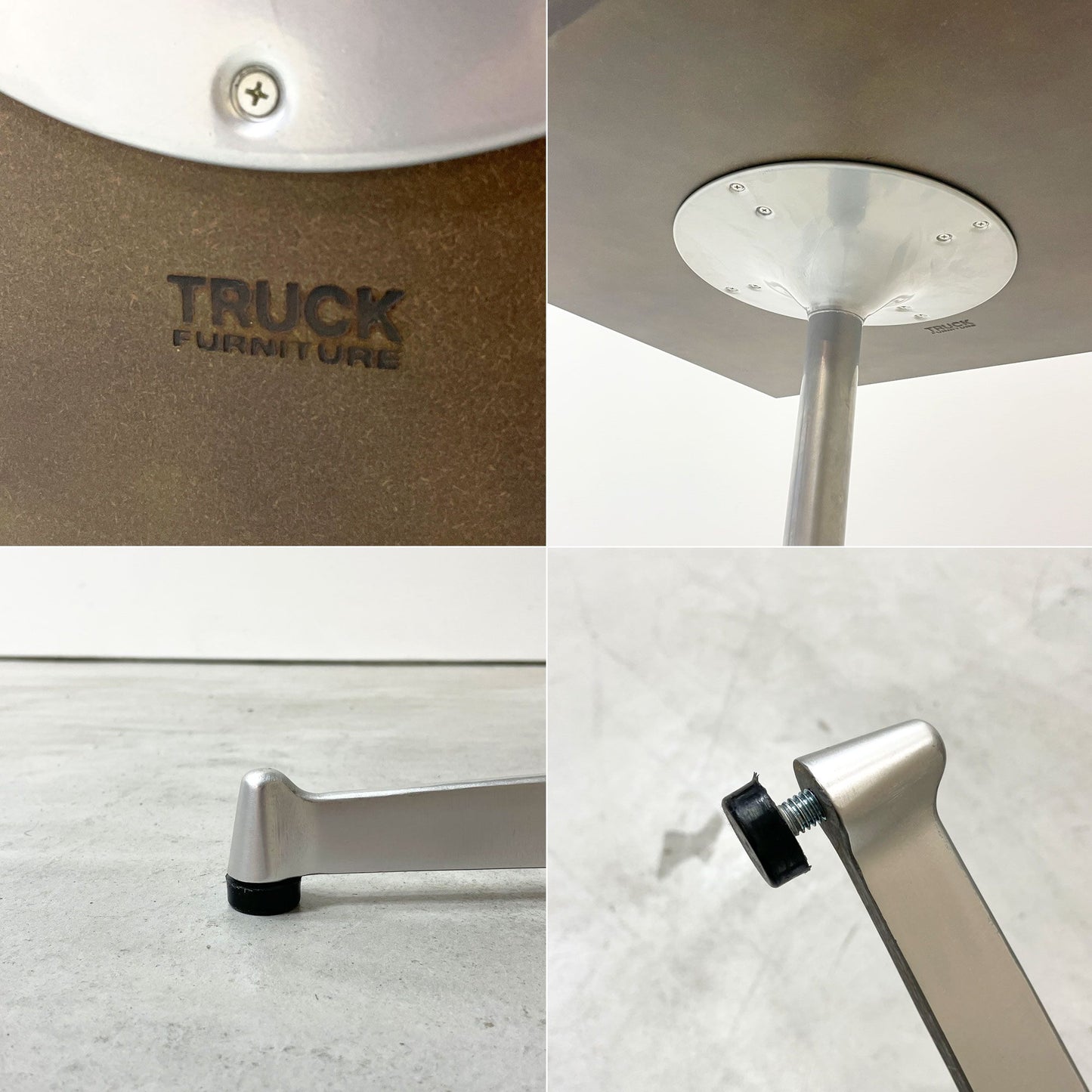 トラックファニチャー TRUCK FURNITURE カフェテーブル スターベース W70cm 木製天板 スチール アルミ インダストリアルデザイン 廃番 ●
