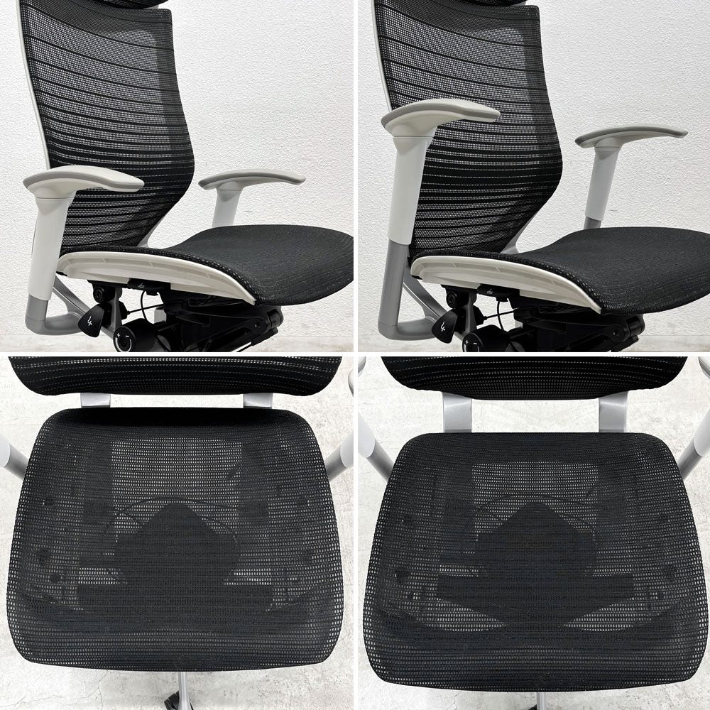 オカムラ okamura バロンチェア Baron Chair CP87BW エクストラハイバック オフィスチェア 固定ヘッドレスト アジャストアーム ジョルジェット・ジウジアーロ 〓