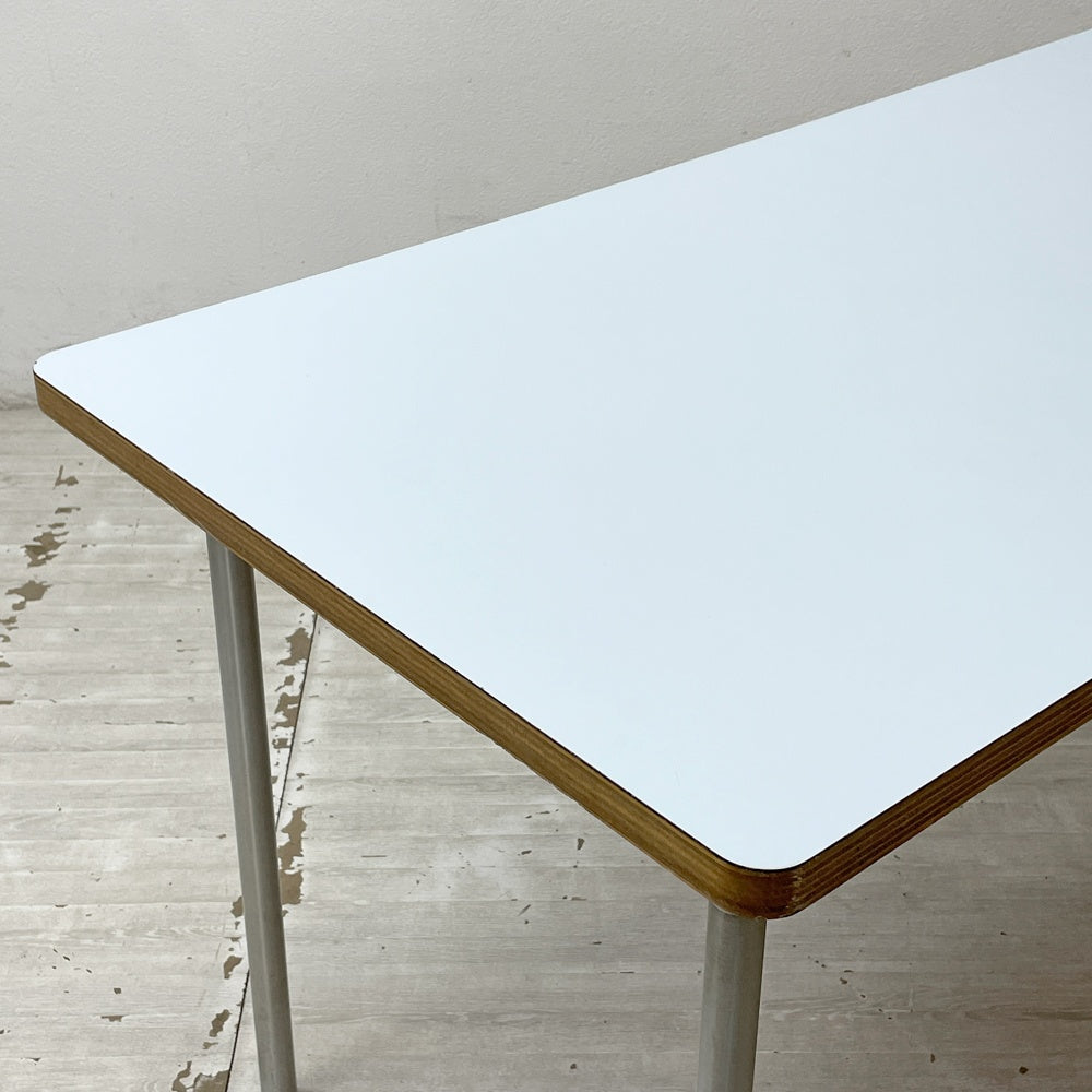 イデー IDEE バリエーションテーブル VARIATION TABLE ダイニングテーブル ワークテーブル ラミネート天板 ライトブルー スチール 希少 廃番 A ●