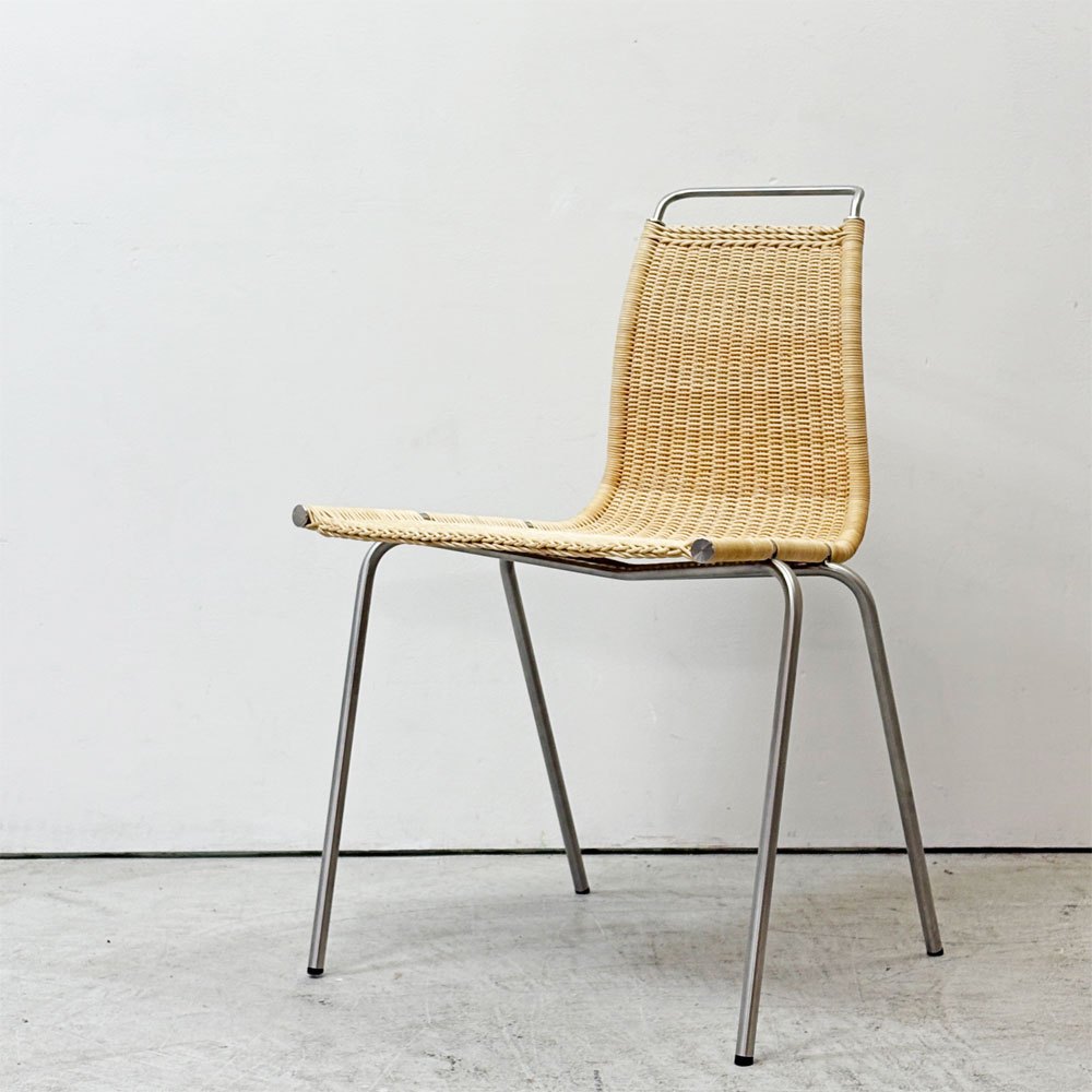 カールハンセン＆サン Carl Hansen & Son PK1 ダイニングチェア スタッキングチェア ラタン 籐 スチール ポール・ケアホルム Poul Kjaerholm 北欧 デンマーク モダン 廃番希少 B ●