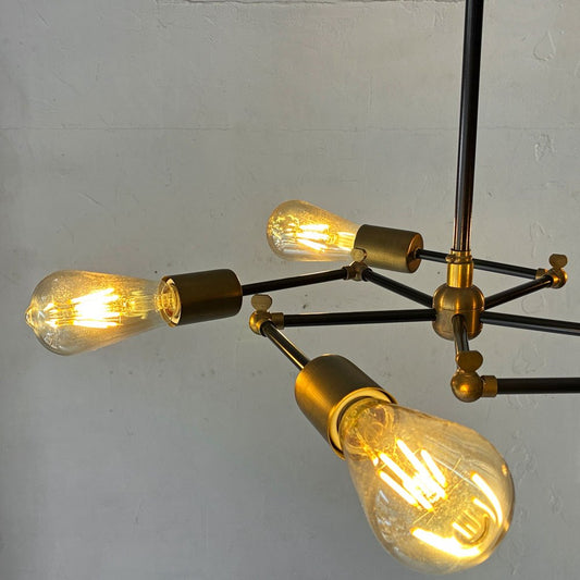 アクメファニチャー ACME Furniture ソリッドブラスランプ 5アーム SOLID BRASS LAMP 5ARM ブラックアーム 真鍮 ミッドセンチュリー 定価￥143.000- ★