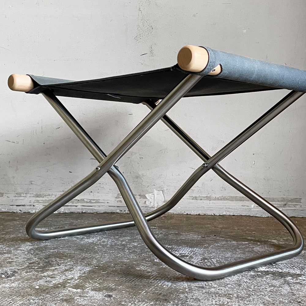 ニーチェア エックス NY chair X オットマン スツール ナチュラル×グレー ビーチ材 フォールディング 藤栄 新居猛 MoMA 定価￥35,200-  ■