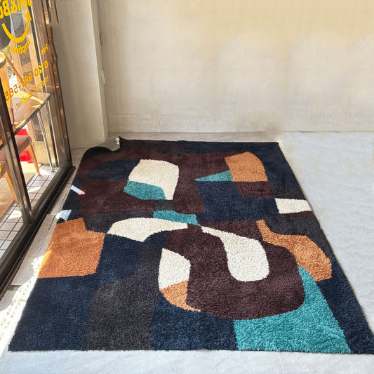 ジャーナルスタンダードファニチャー journal standard furniture jsf ピクフェア ラグ PICFAIR RUG ネイビー 200×250cm 定価37,800円 ★